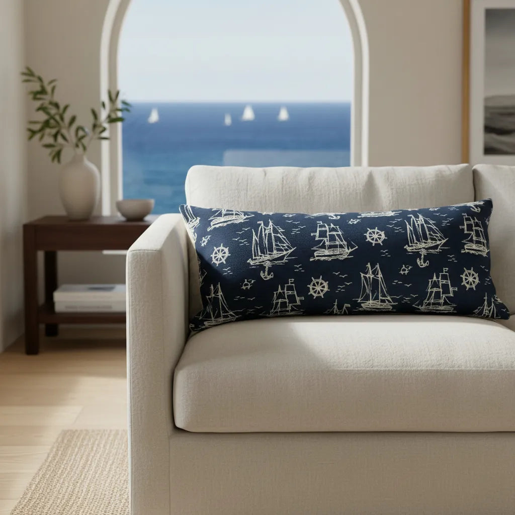 Cojín Decorativo Náutico 30x70 cm – Estilo Marino