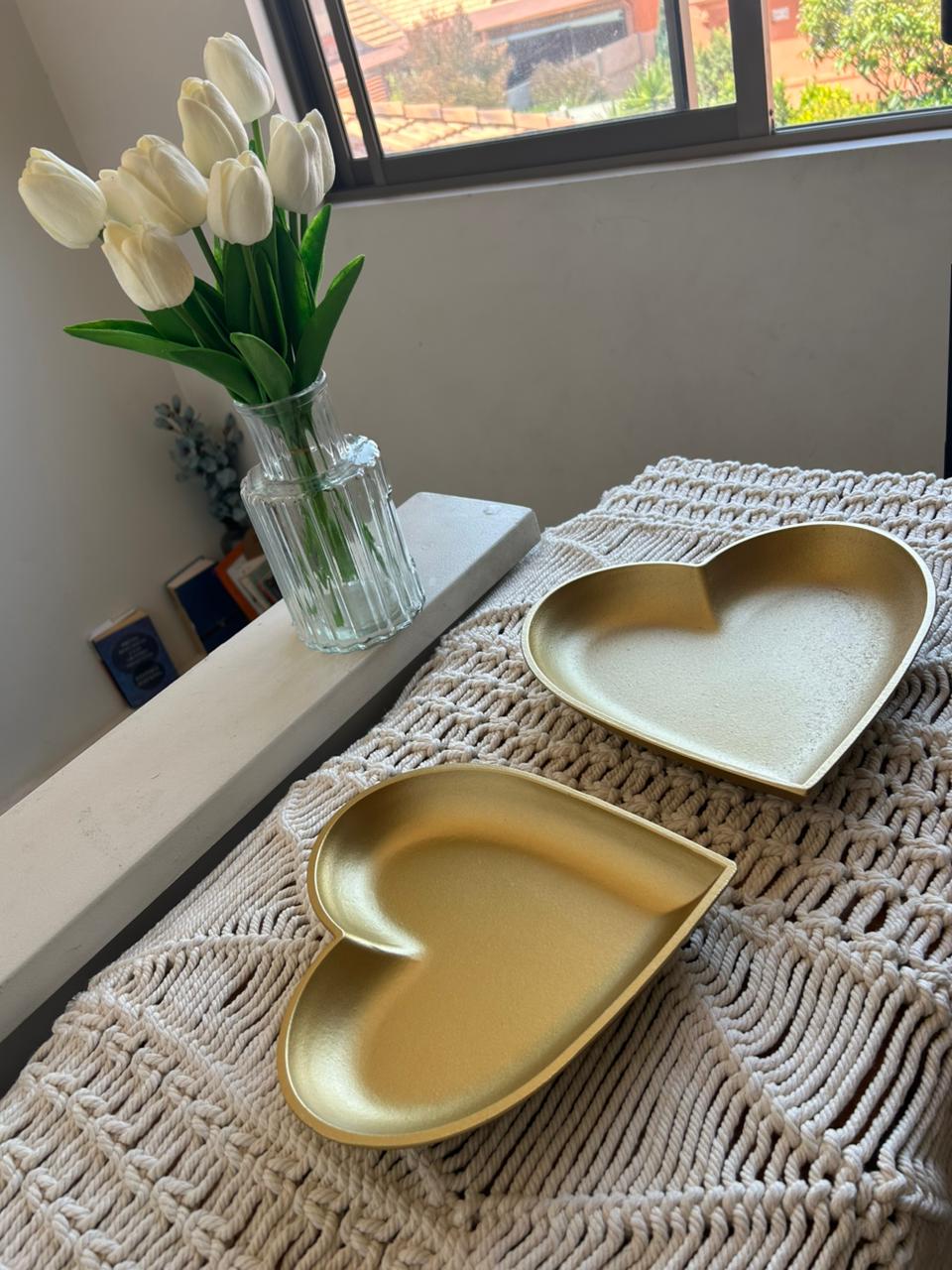 Set de 2 platos decorativos - Diseño corazon