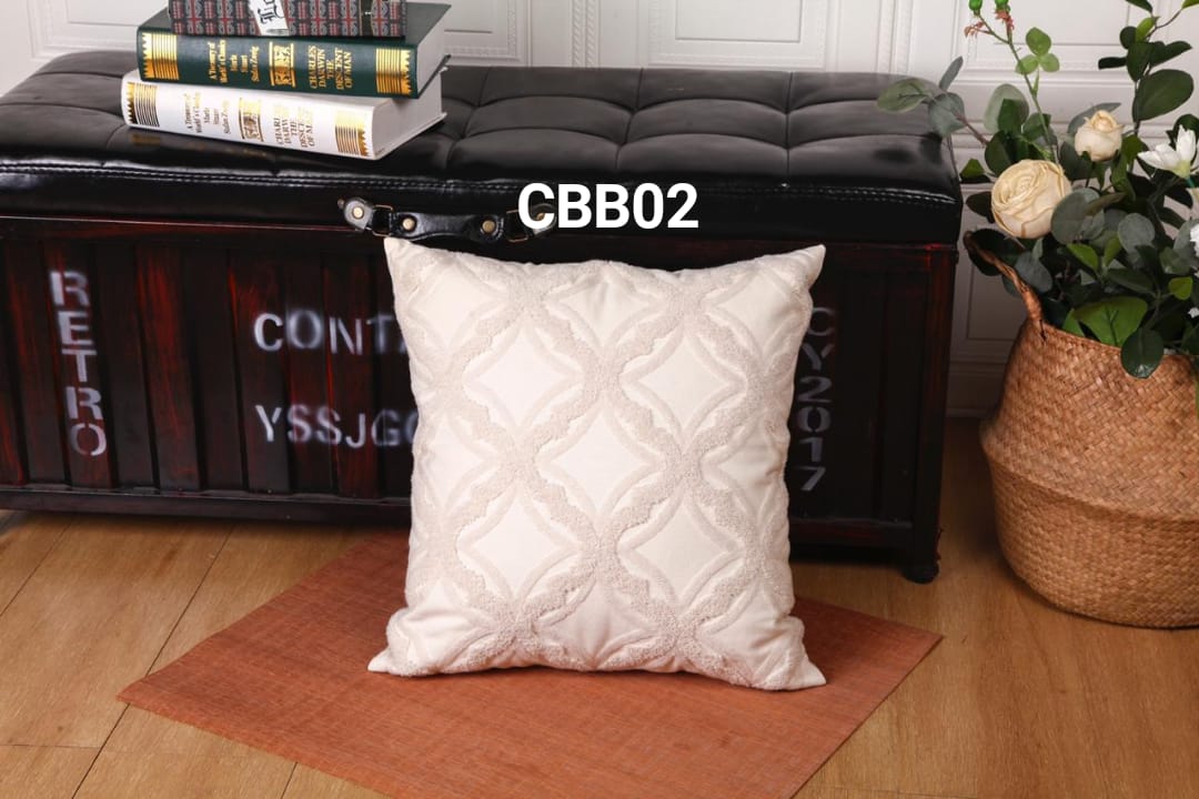 Fundas de cojines bordados en  tonos  beige