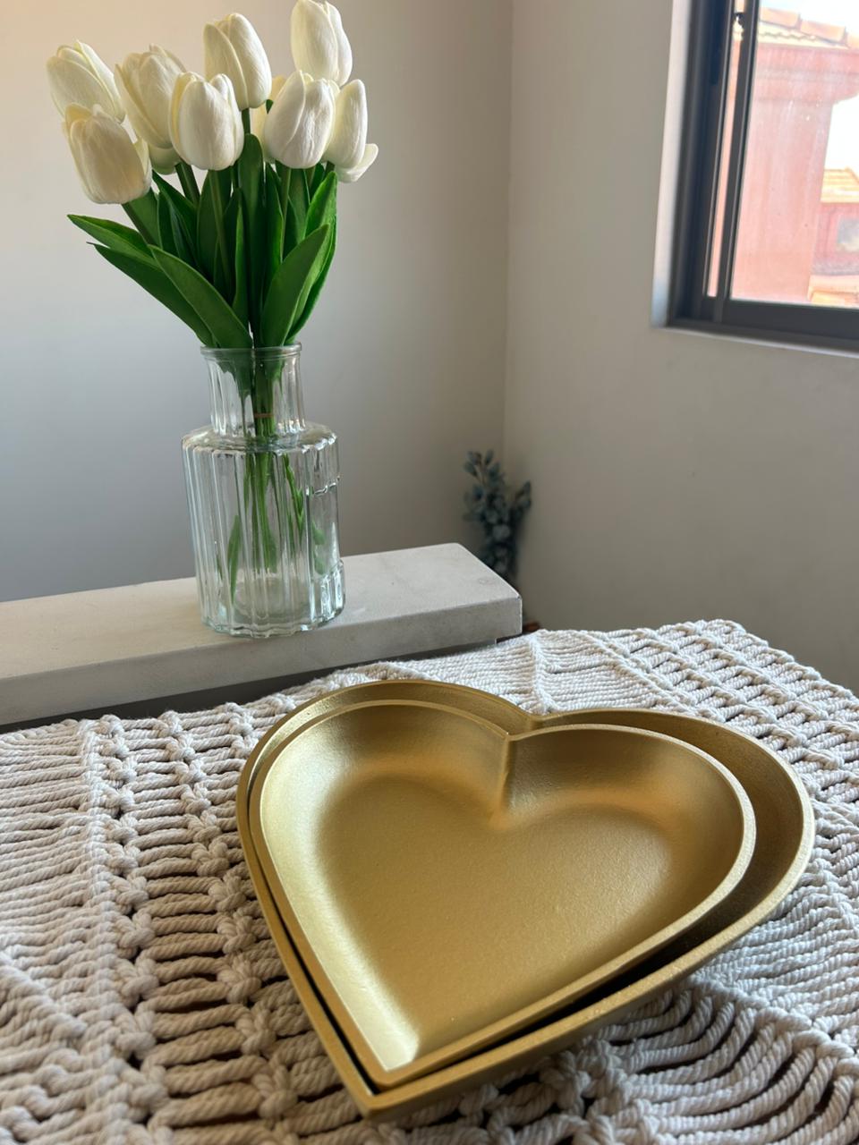 Set de 2 platos decorativos - Diseño corazon