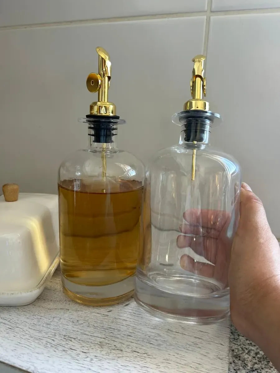 Set De 2 Botellas Dispensadoras De Aceite De Vidrio