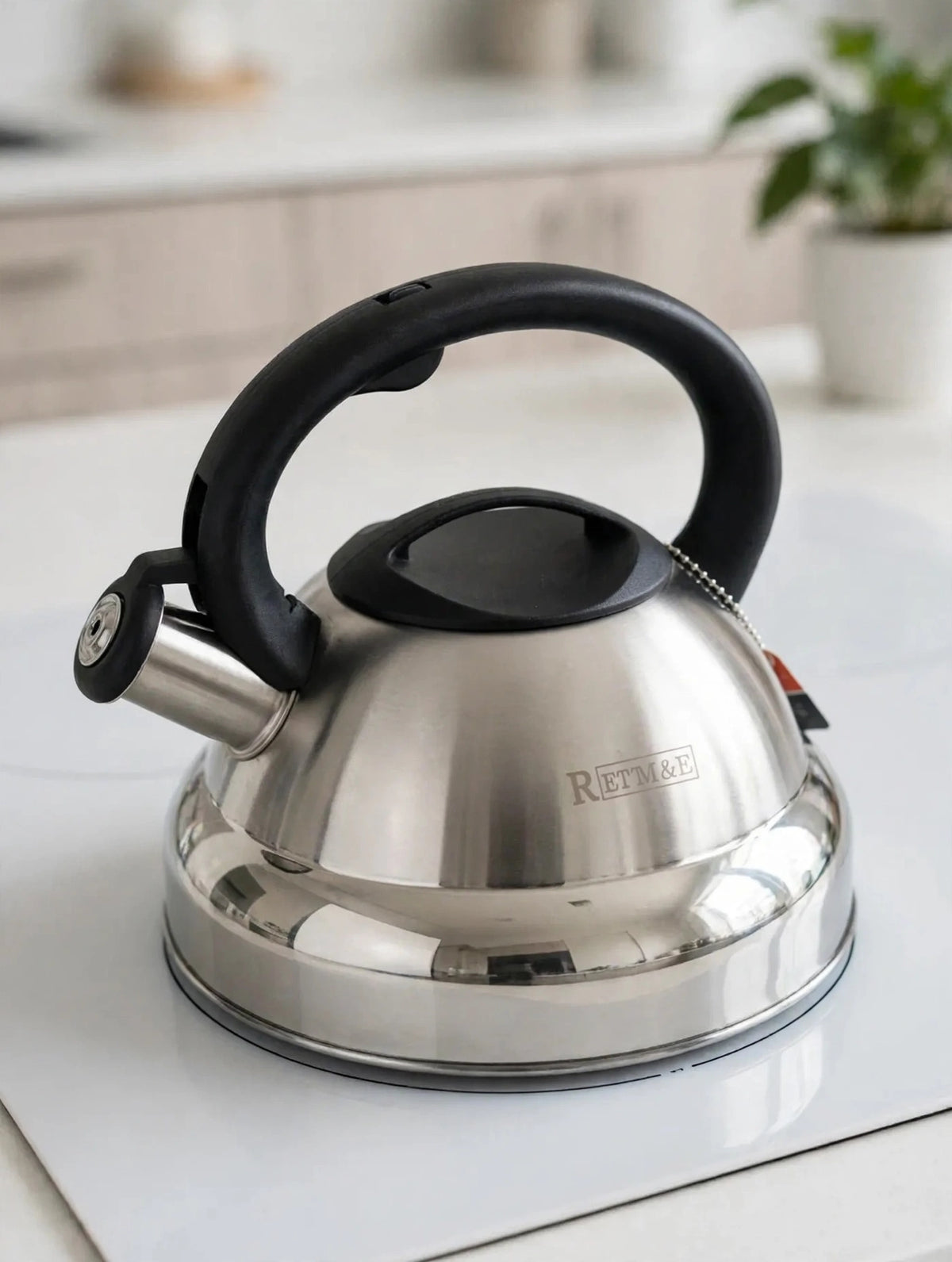 Tetera Silbadora De Acero Inoxidable De 3 L Para Estufa Plateado