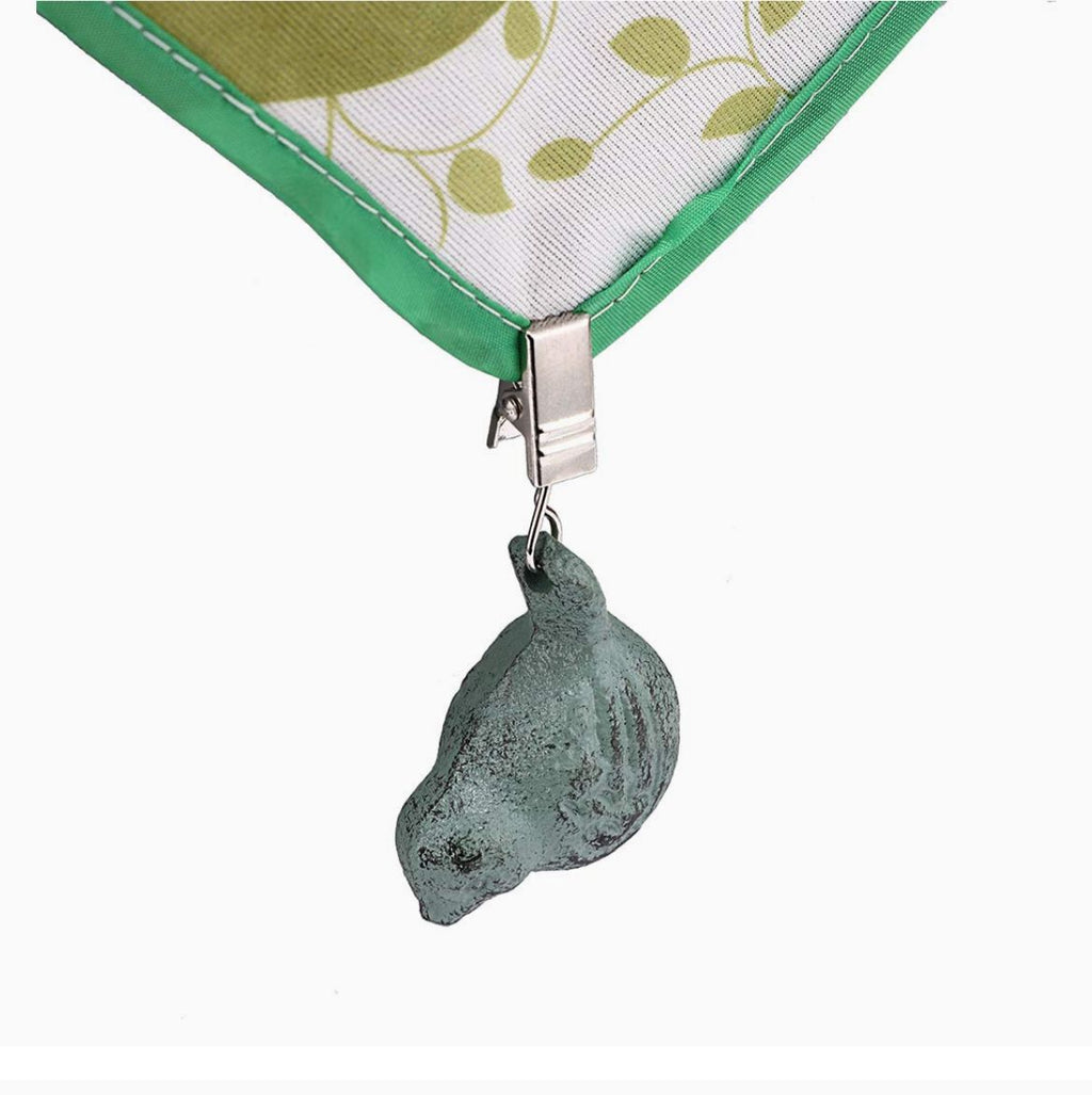 Juego de 4 pesos pajaritos para mantel con clip