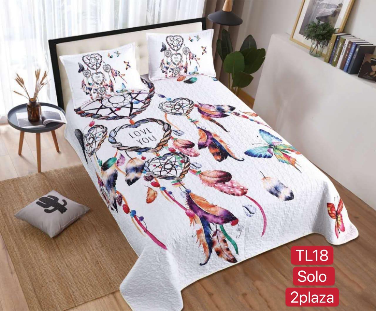 Cubrecamas 2 plazas  con diseño