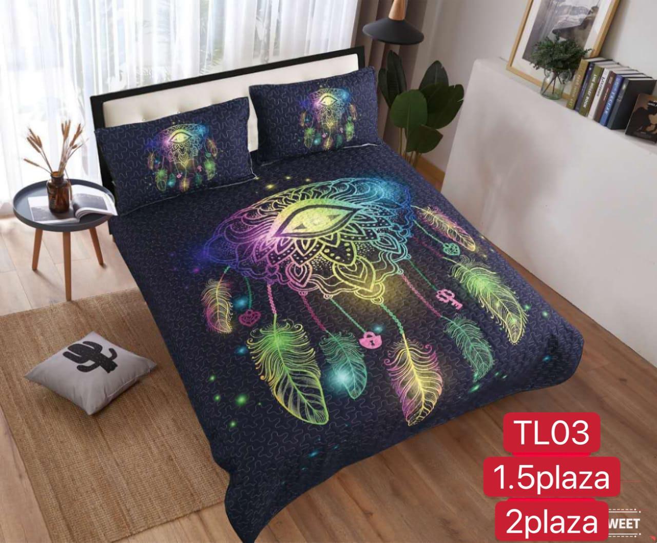 Cubrecamas 2 plazas  con diseño