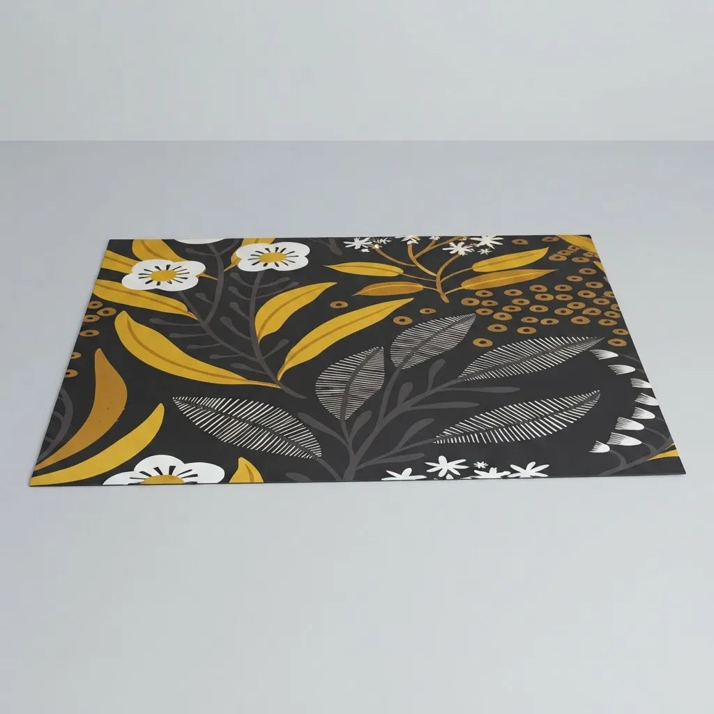 Alfombra Vinílica Decorativa 40×60 Cm - Botanical Noir
