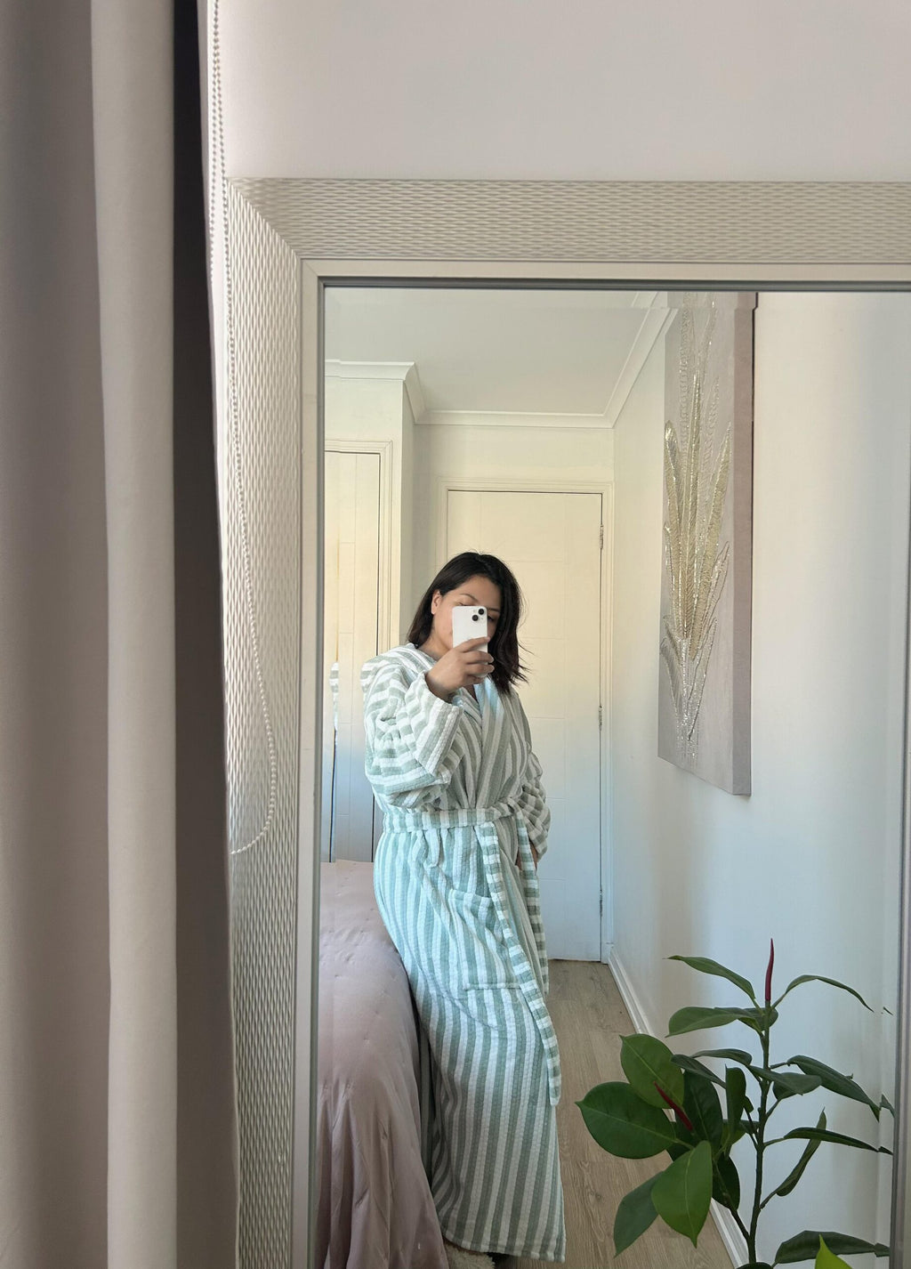 Bata en algodón verde