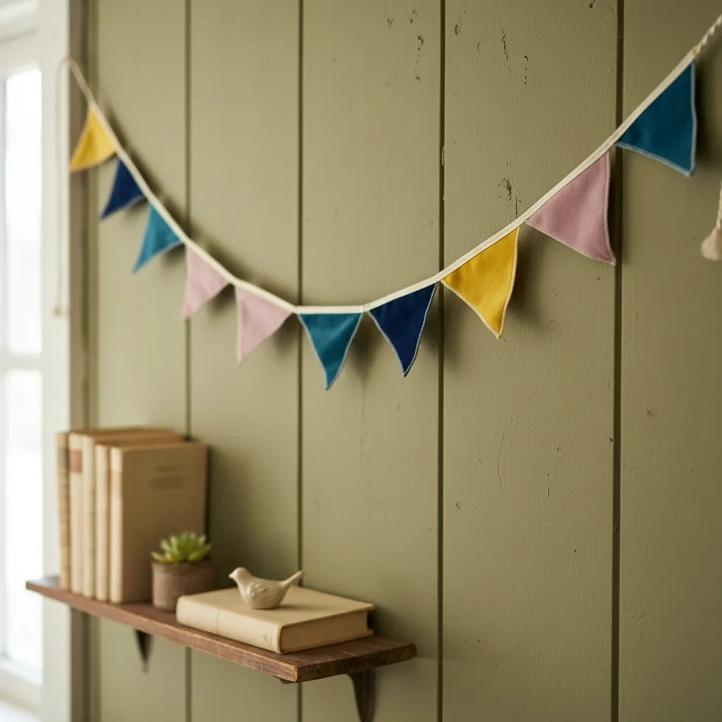 Banderín Decorativo de Terciopelo 2 Metros | Guirnalda Decorativa