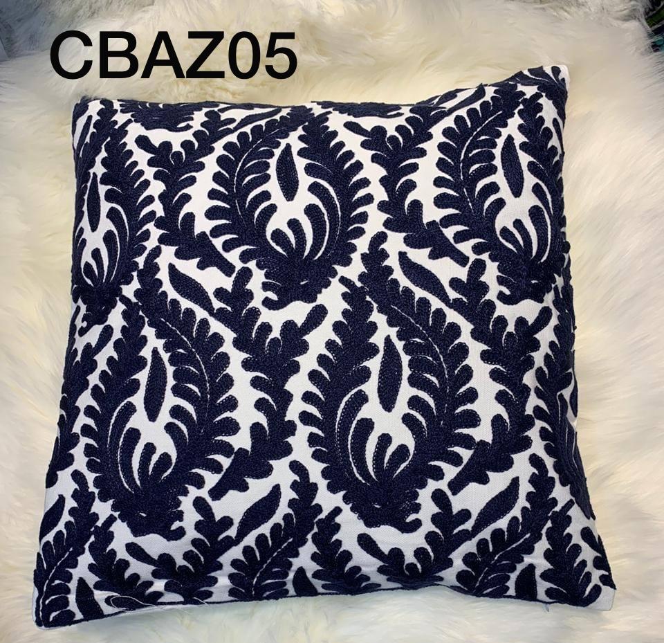 Fundas de Cojines Bordadas Azul