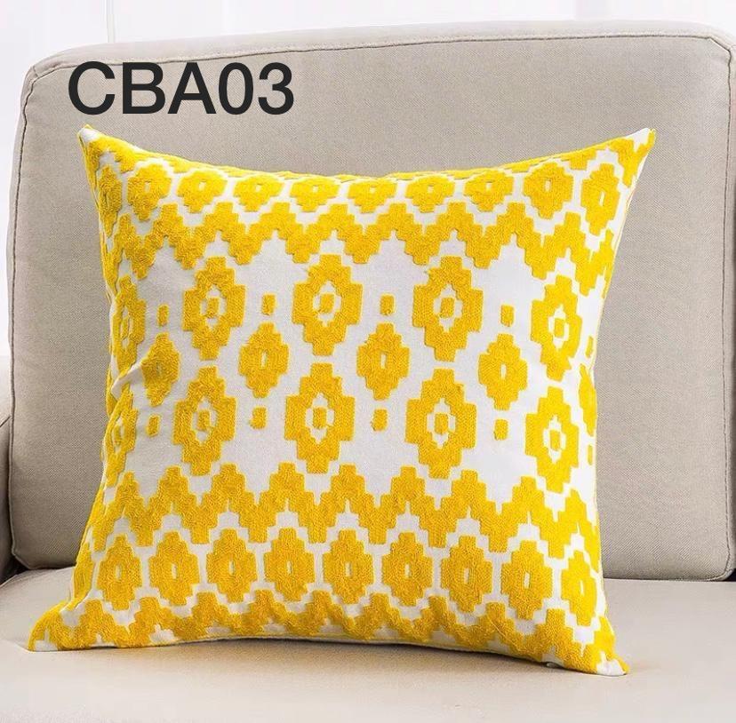 Fundas de cojines Bordados Mostaza, Amarillo