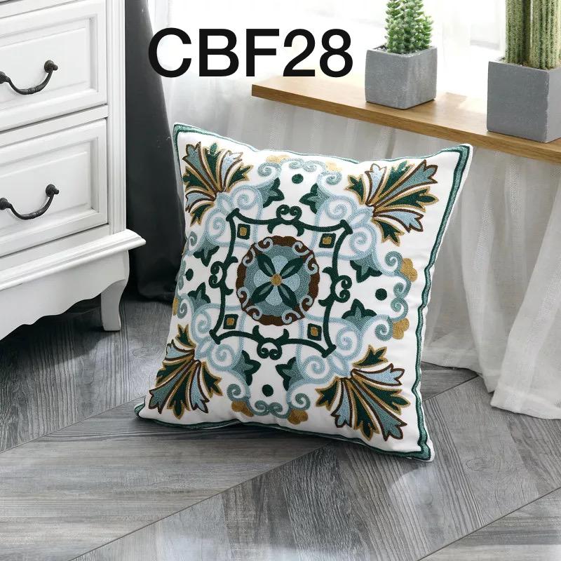 Fundas de cojines bordadas con flores