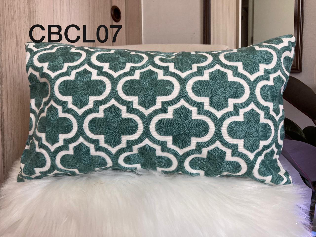 Fundas cojines bordados color turquesa