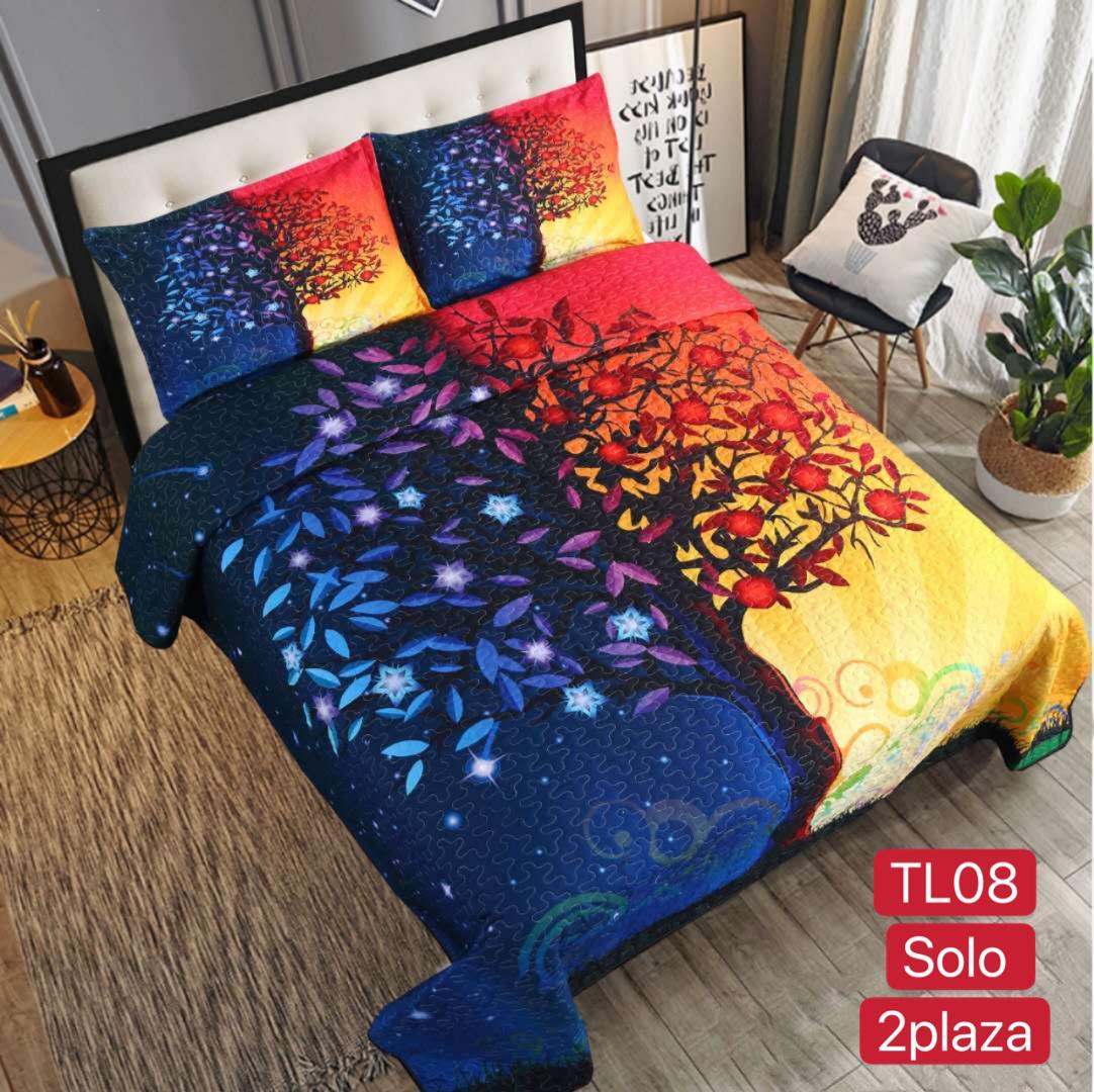 Cubrecamas 2 plazas  con diseño