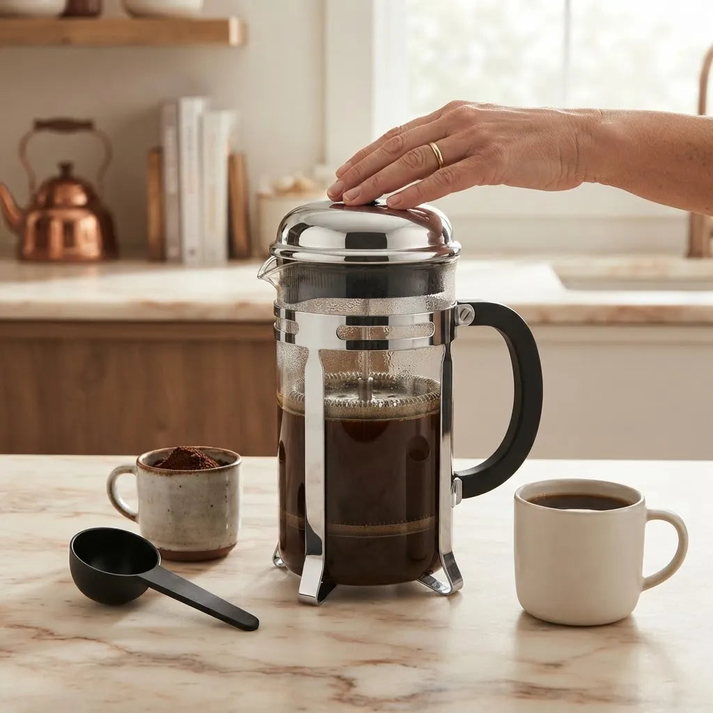 Cafetera Prensa Francesa de Vidrio 1 Litro para Café y Té