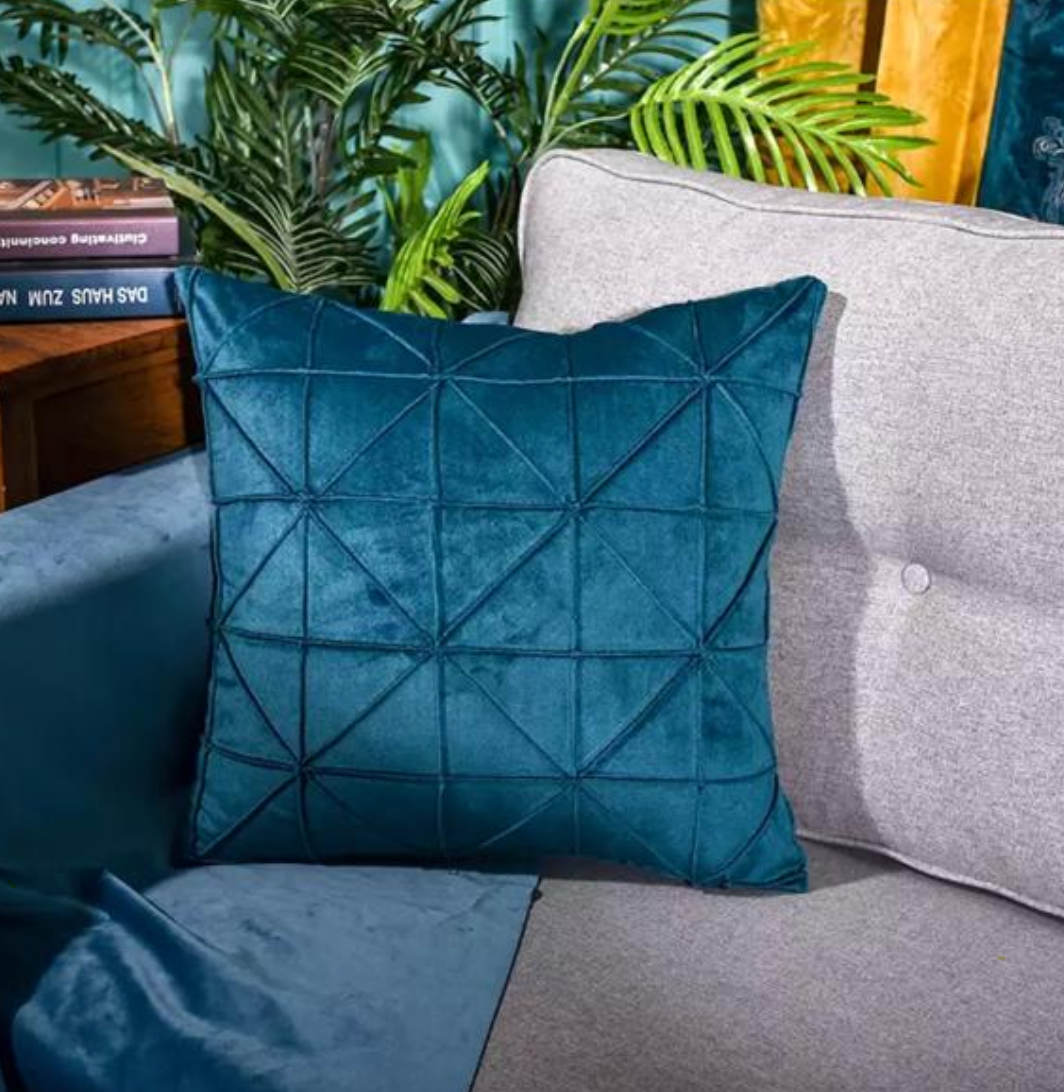 Fundas de cojines de terciopelo, con pliegues