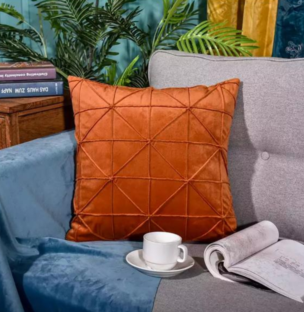 Fundas de cojines de terciopelo, con pliegues