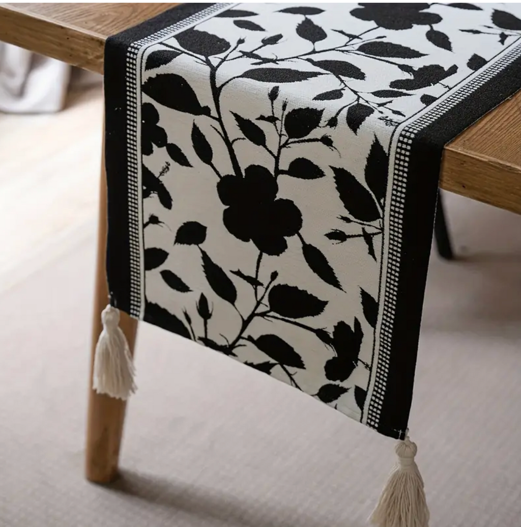 Camino de mesa de lino y algodón