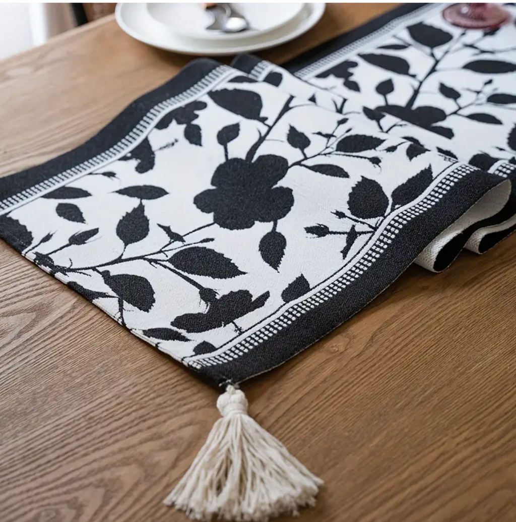 Camino de mesa de lino y algodón