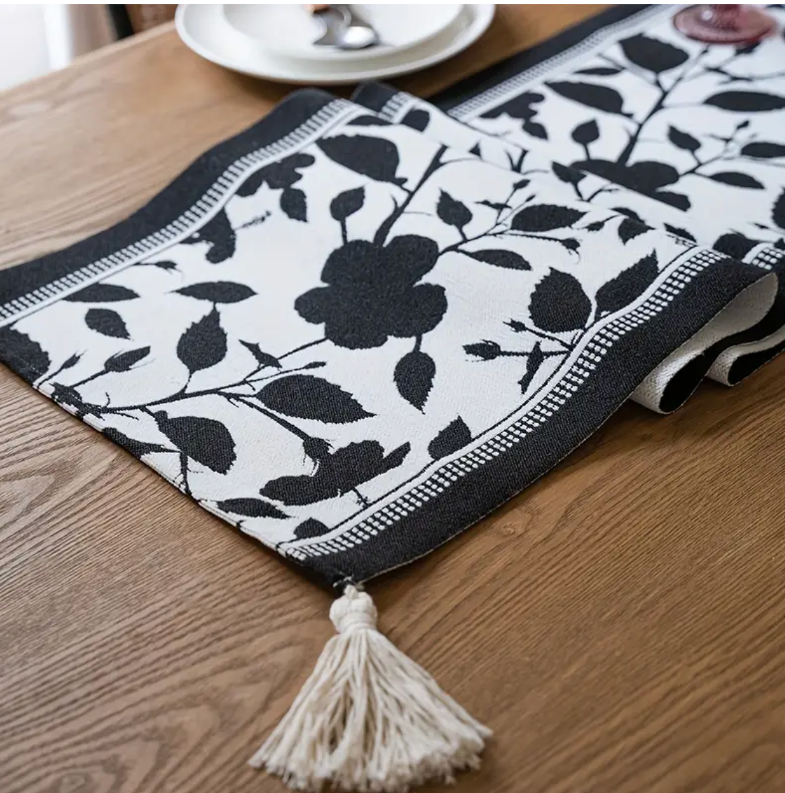 Camino de mesa de lino y algodón