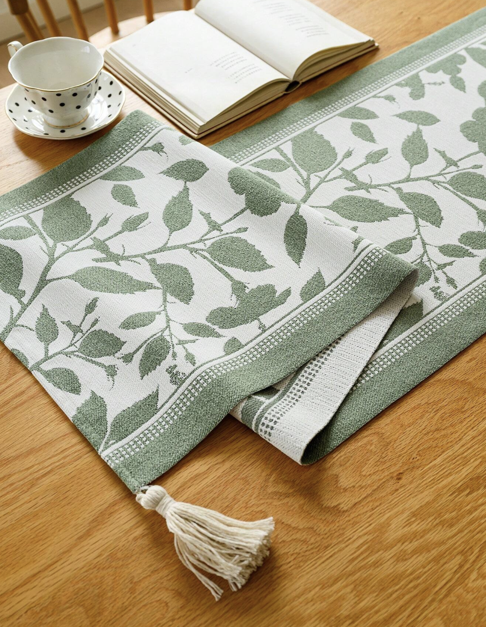 Camino de mesa de lino y algodón