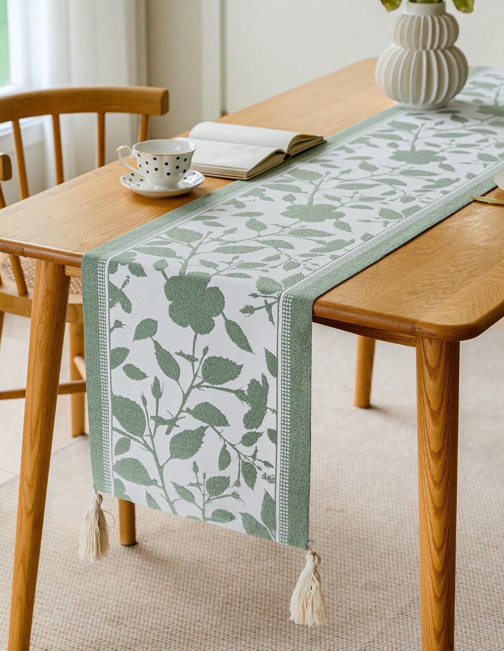 Camino de mesa de lino y algodón