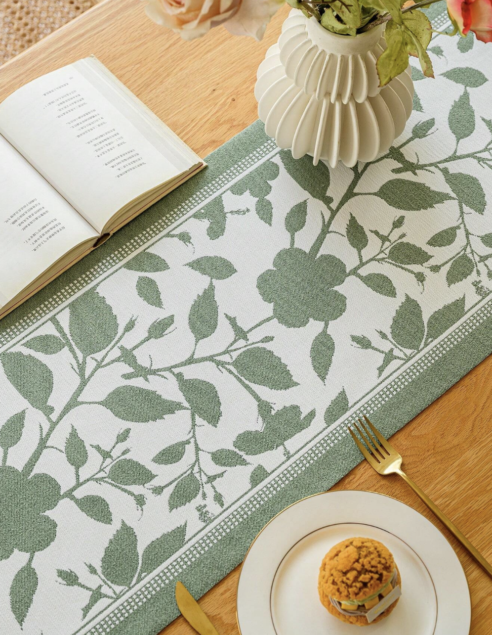 Camino de mesa de lino y algodón