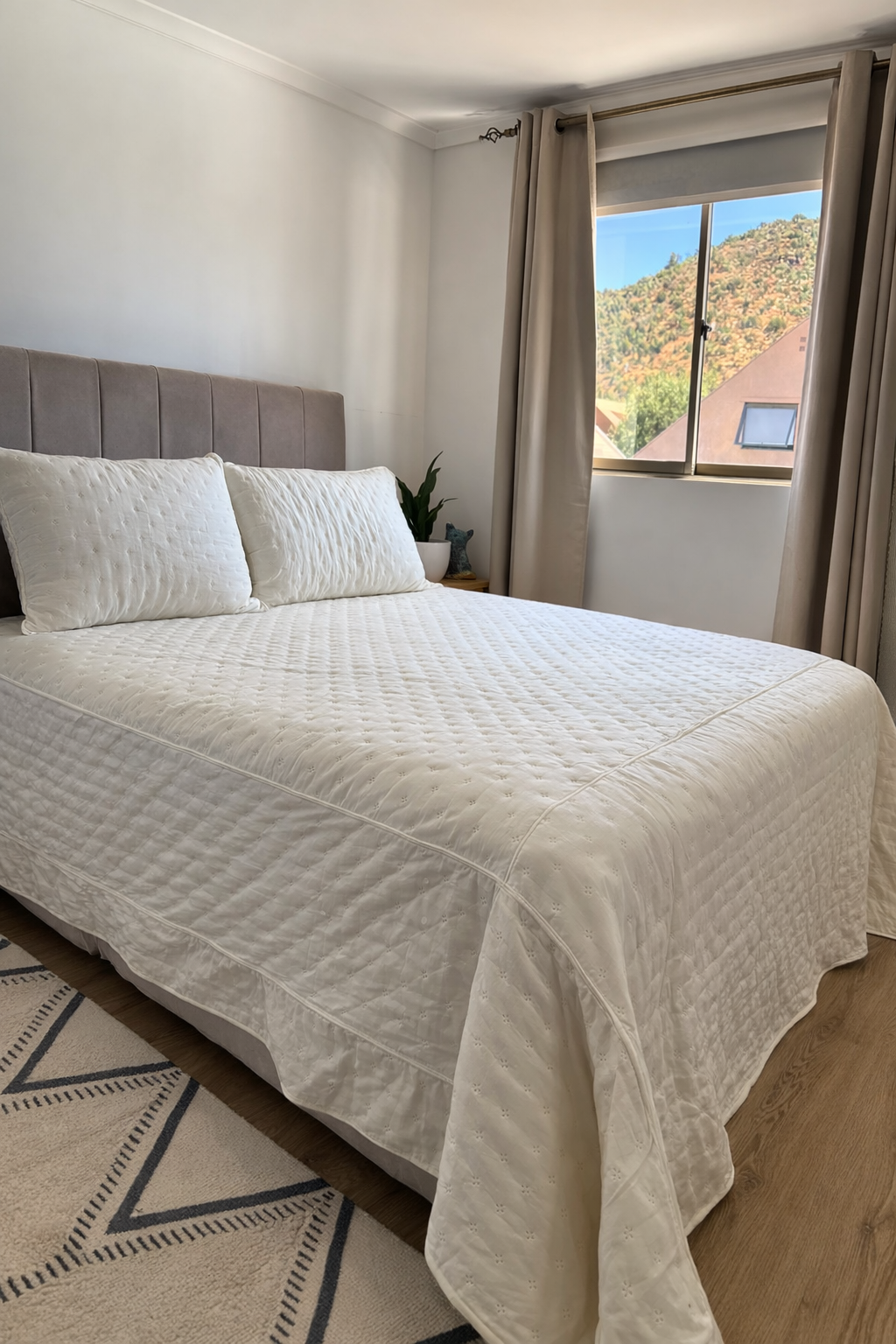 Cubrecama Algodón  super king  | blanco invierno