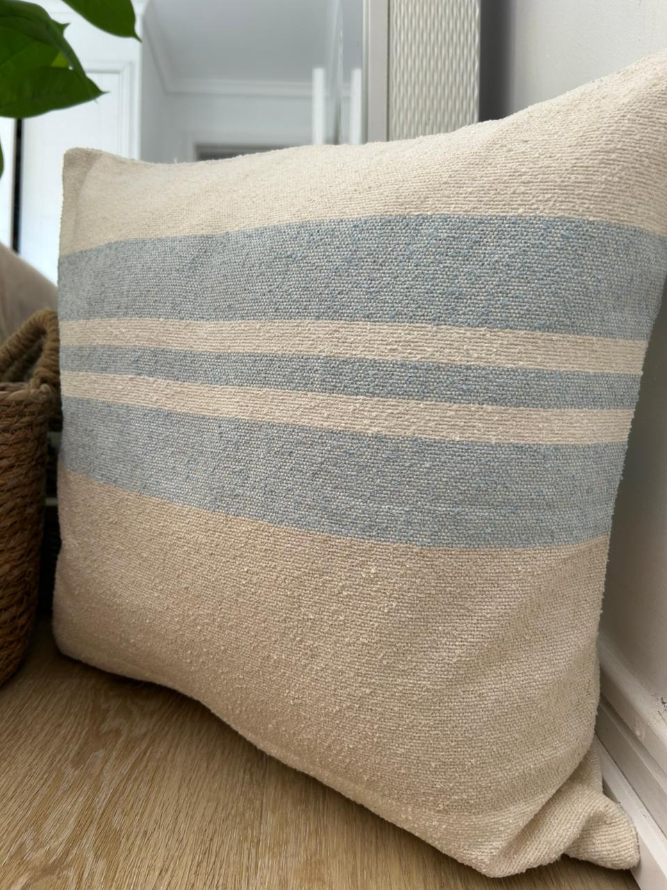 Fundas de cojines 45x45cm. Blue Sand Lines Agua Sand Lines