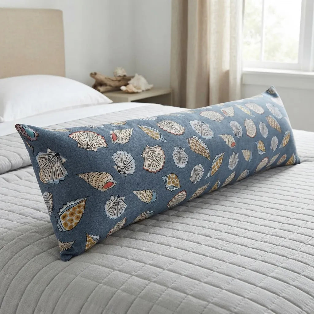 Cojín Rectangular Extra Largo 26 × 90 Cm Repelente · Conchas Del Mar