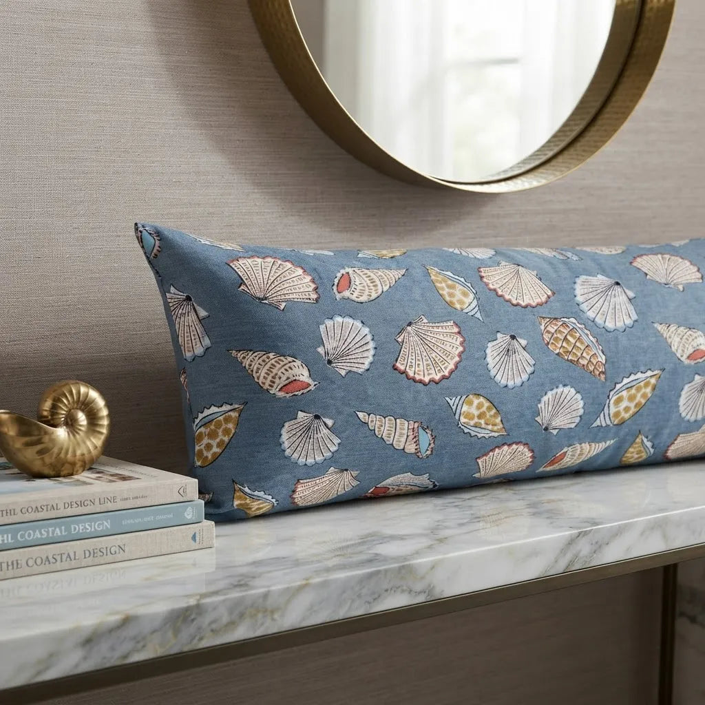 Cojín Rectangular Extra Largo 26 × 90 Cm Repelente · Conchas Del Mar