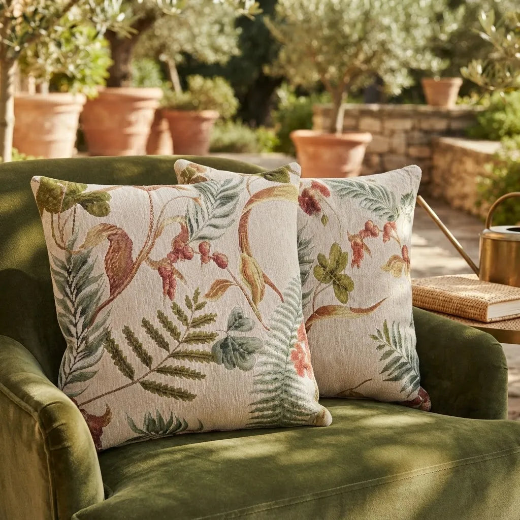 Funda Estampada Jardín Silvestre 45 × 45 cm