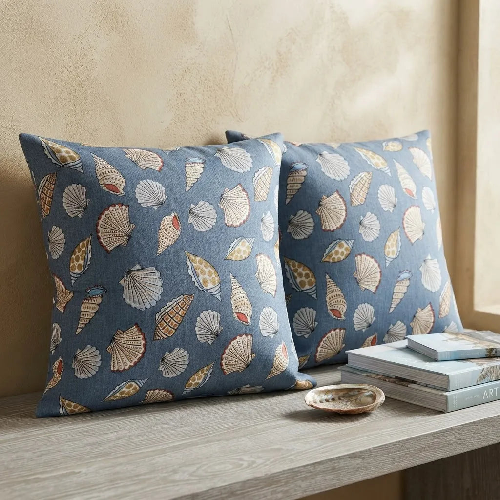 Fundas de cojines  repelentes 45 × 45 Cm · Conchas Del Mar