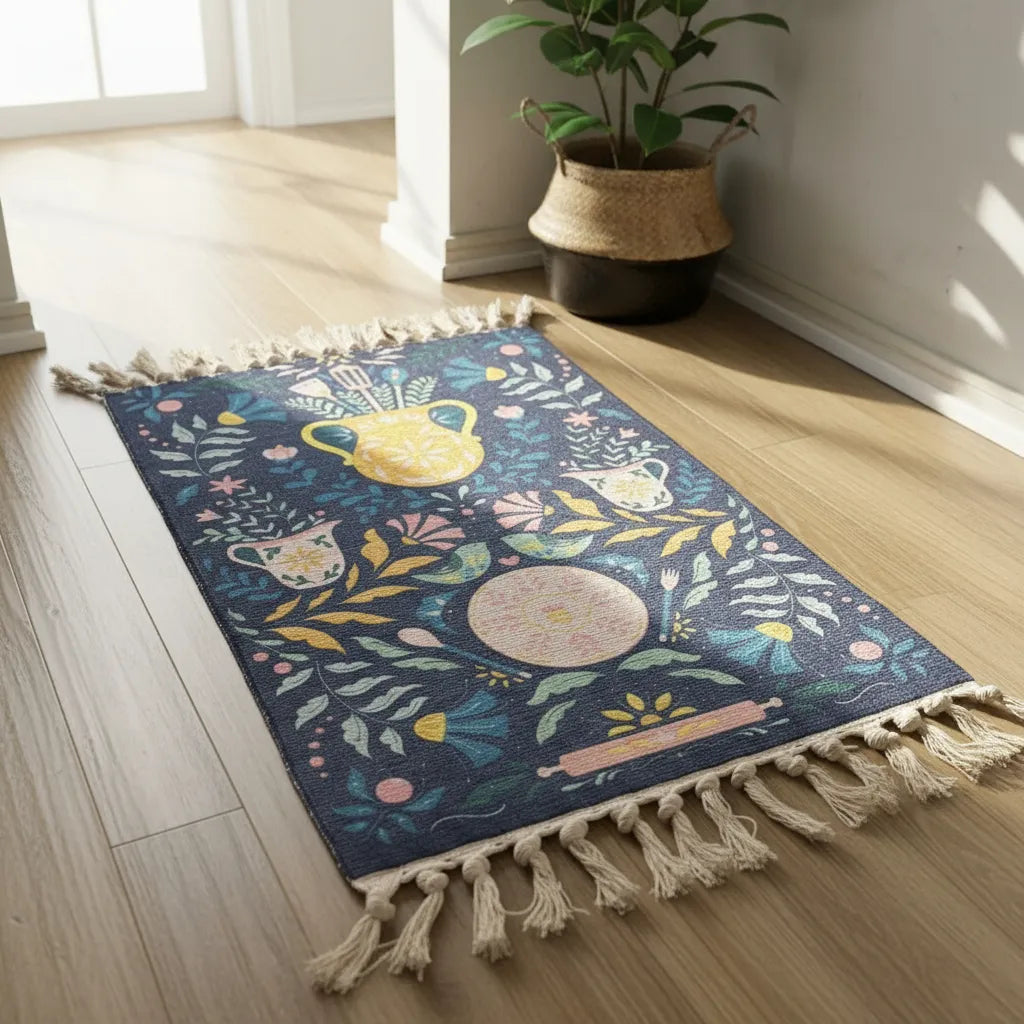 Alfombras Kilim 90 cm x 60 cm, diseño macetero floral