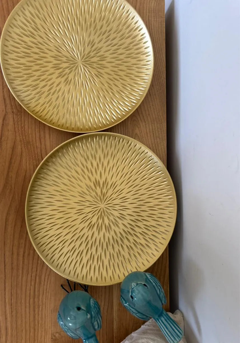 Set de 2 platos decorativos - Diseño espiga