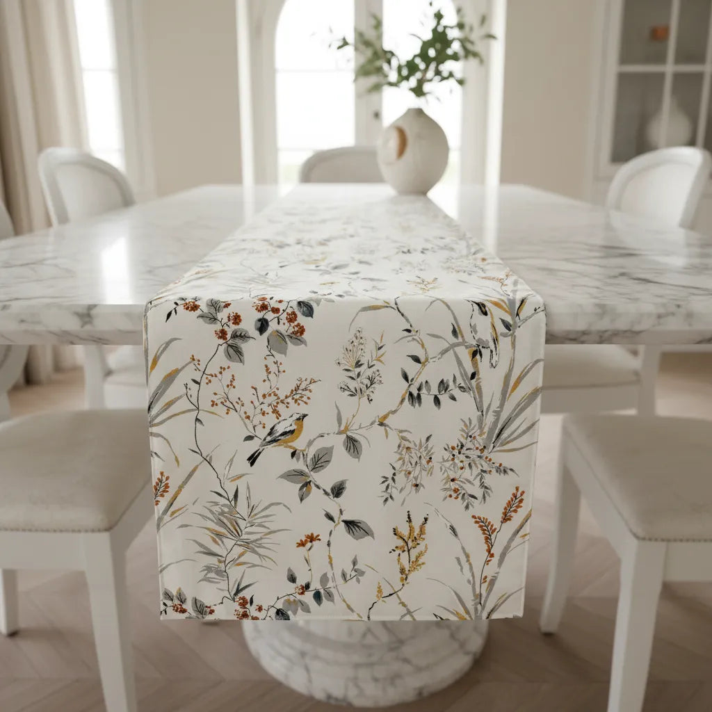 Camino de mesa repelente | diseño gris