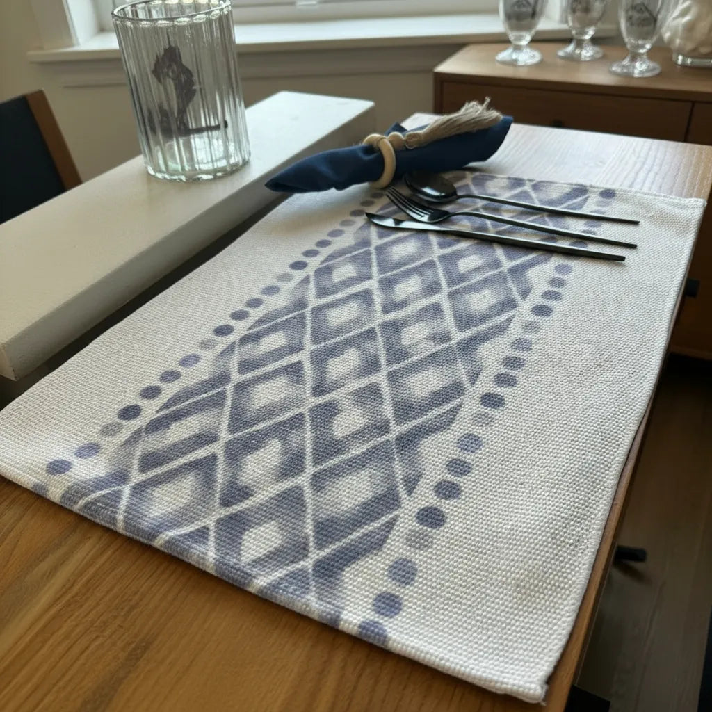 Individuales tejidos azul