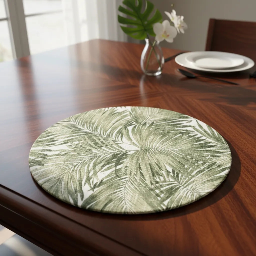 Set de 6 Individuales Redondos Antimanchas “Tropical Chic”