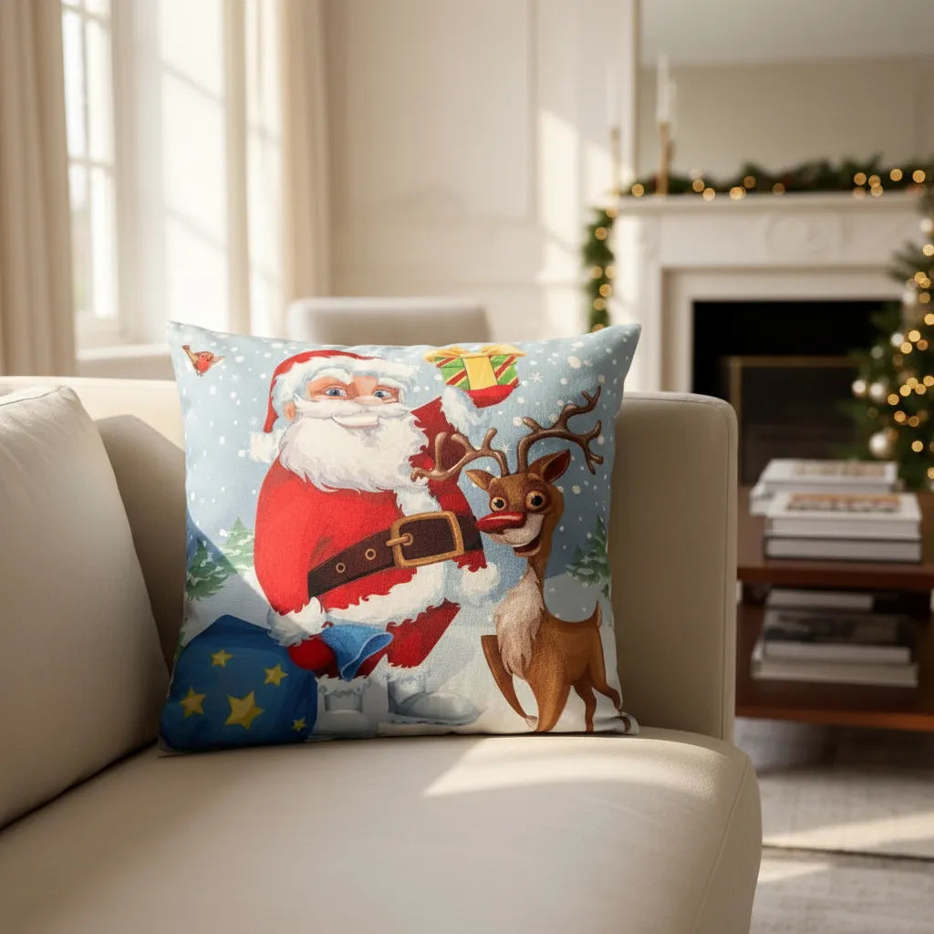 Fundas de cojines diseño navideño, reno