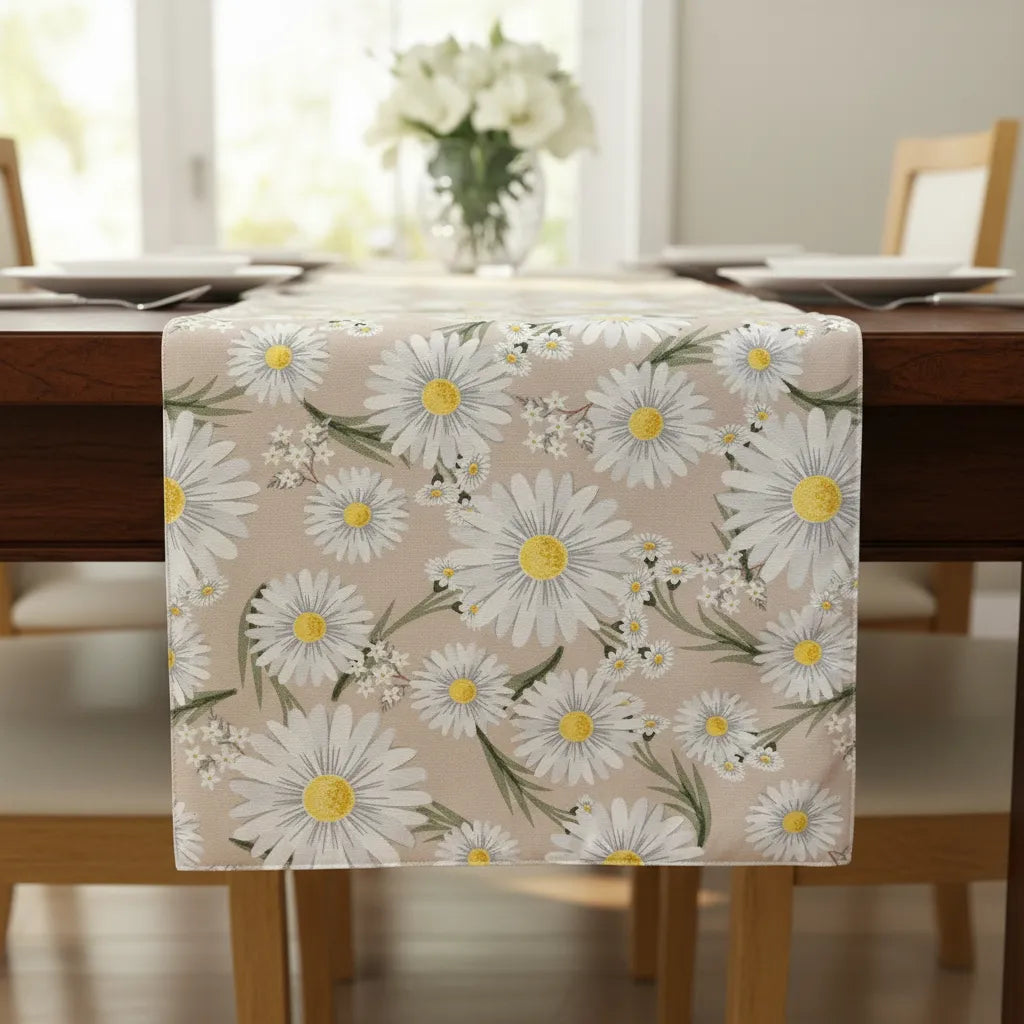 Camino de mesa repelente | margarita beige