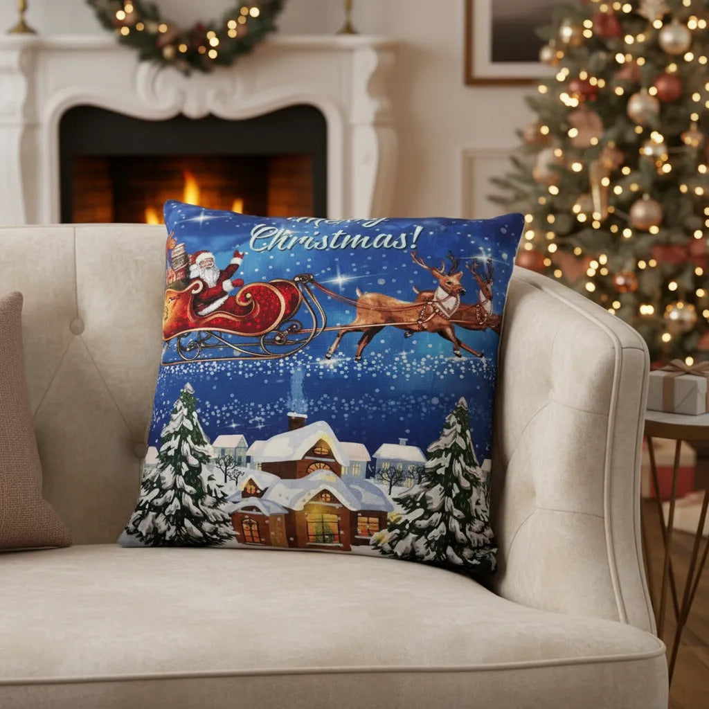 Fundas de cojines diseño navideño, trineo
