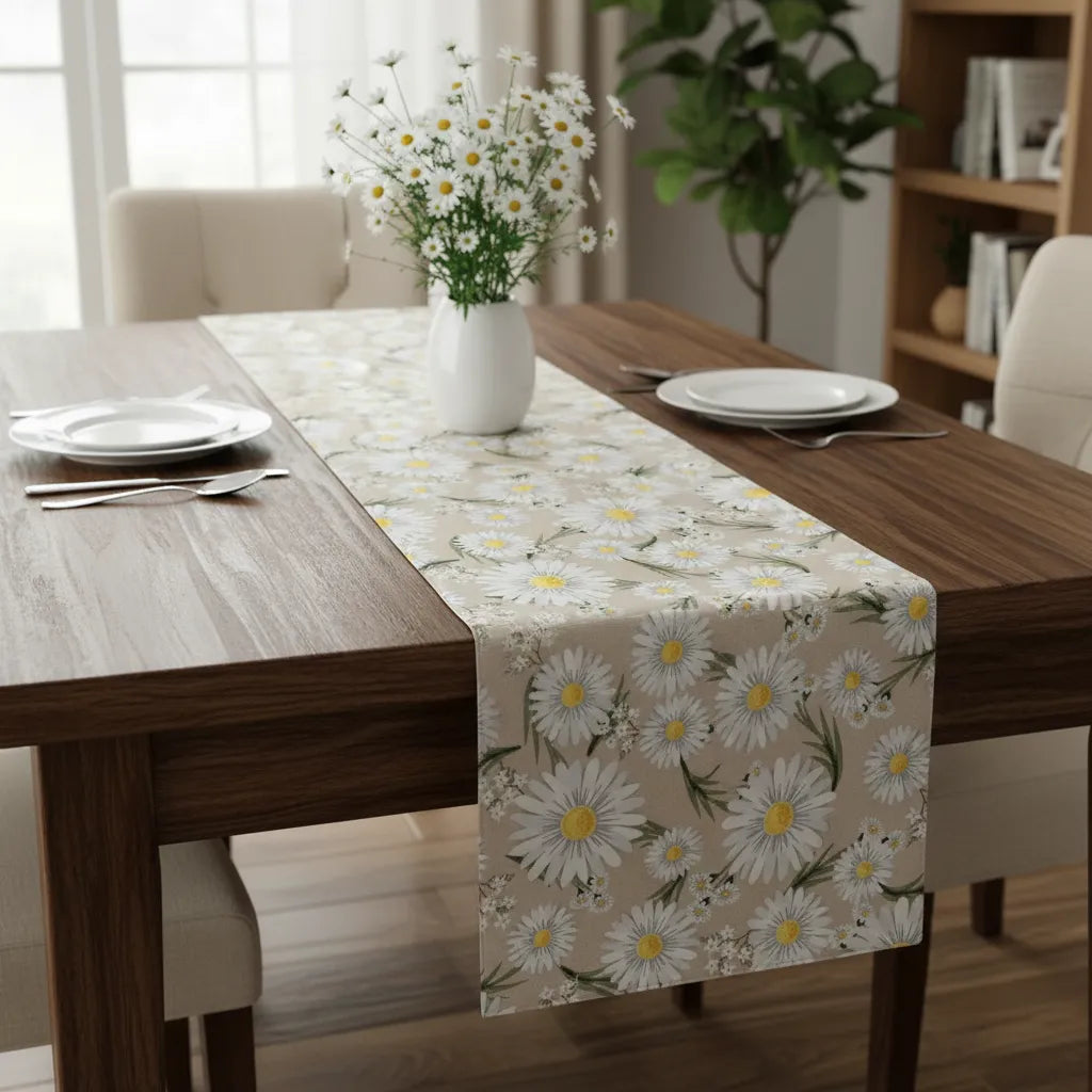 Camino de mesa repelente | margarita beige