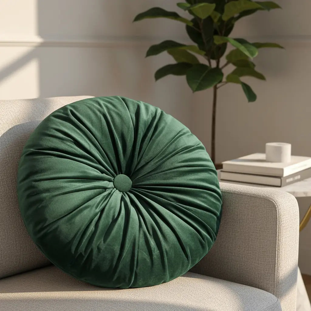 Cojin Redondo Velvet 44cm | verde