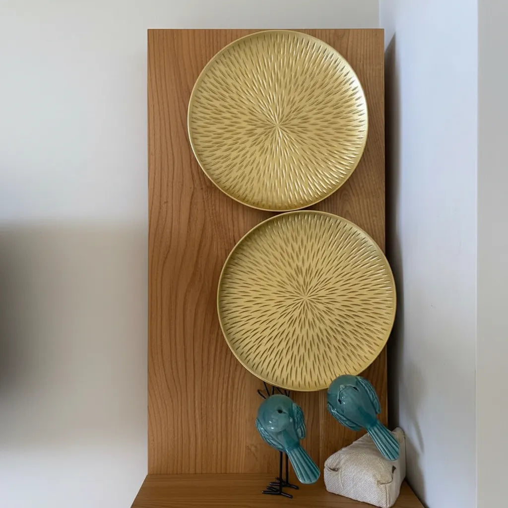 Set de 2 platos decorativos - Diseño espiga