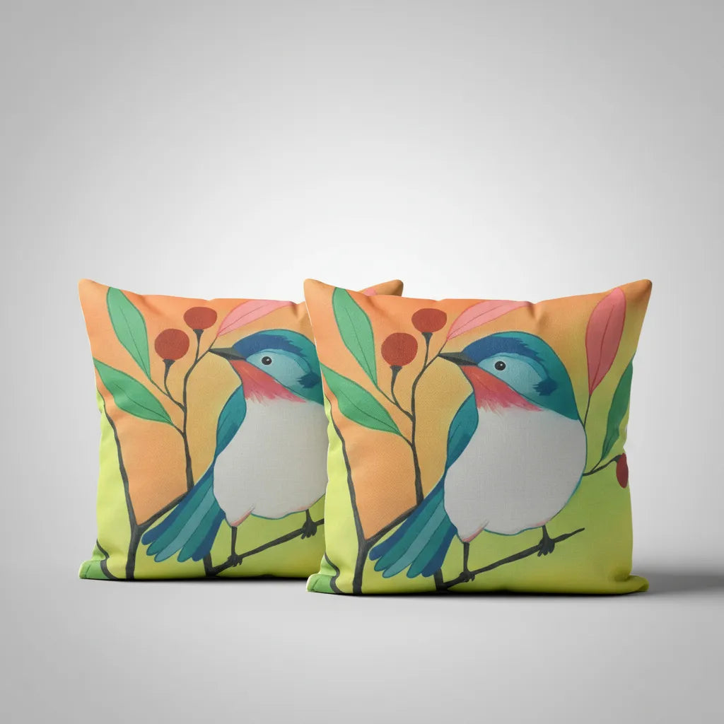 Fundas de cojines estampado, Pajarito Primavera.