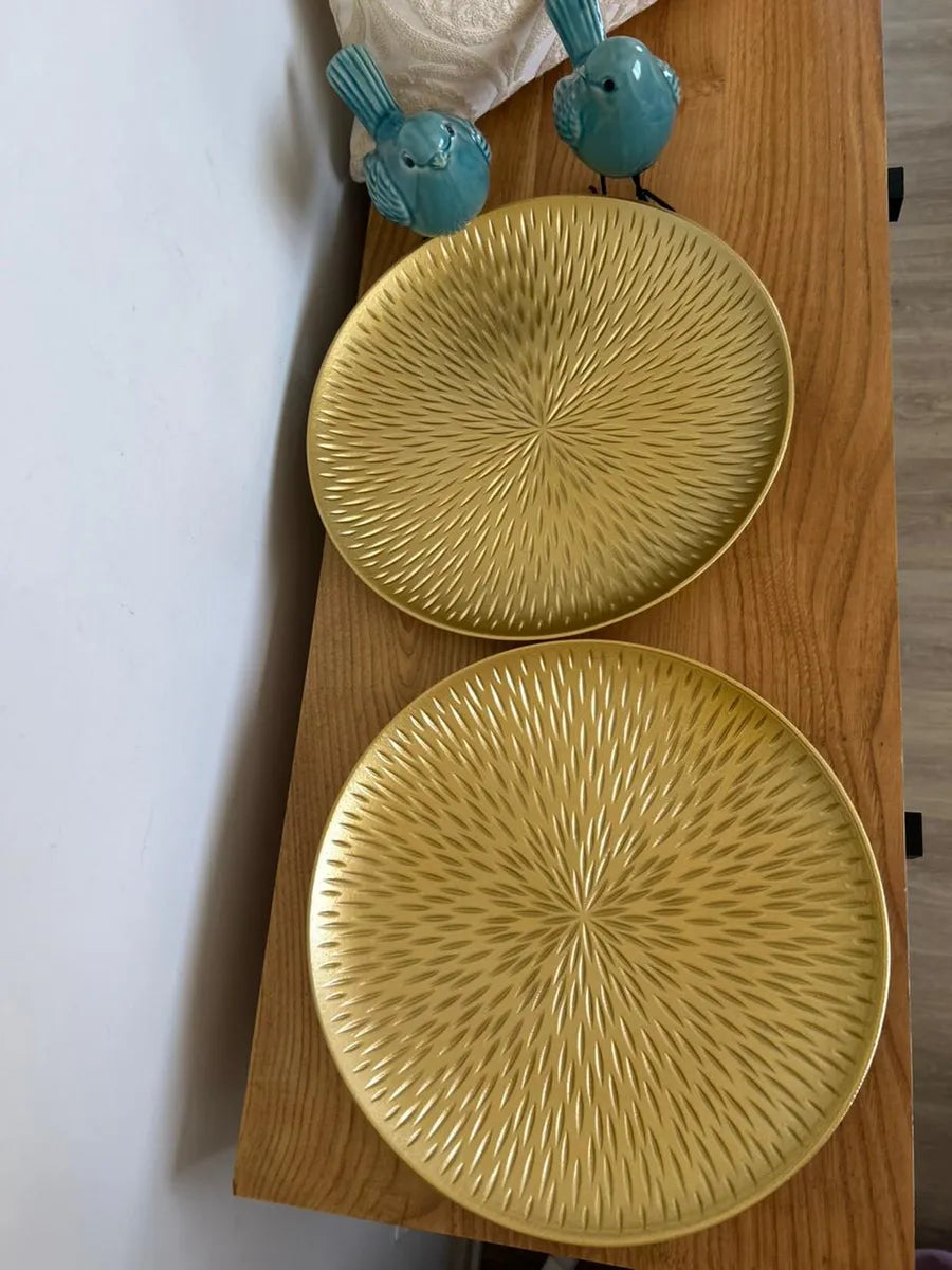 Set de 2 platos decorativos - Diseño espiga