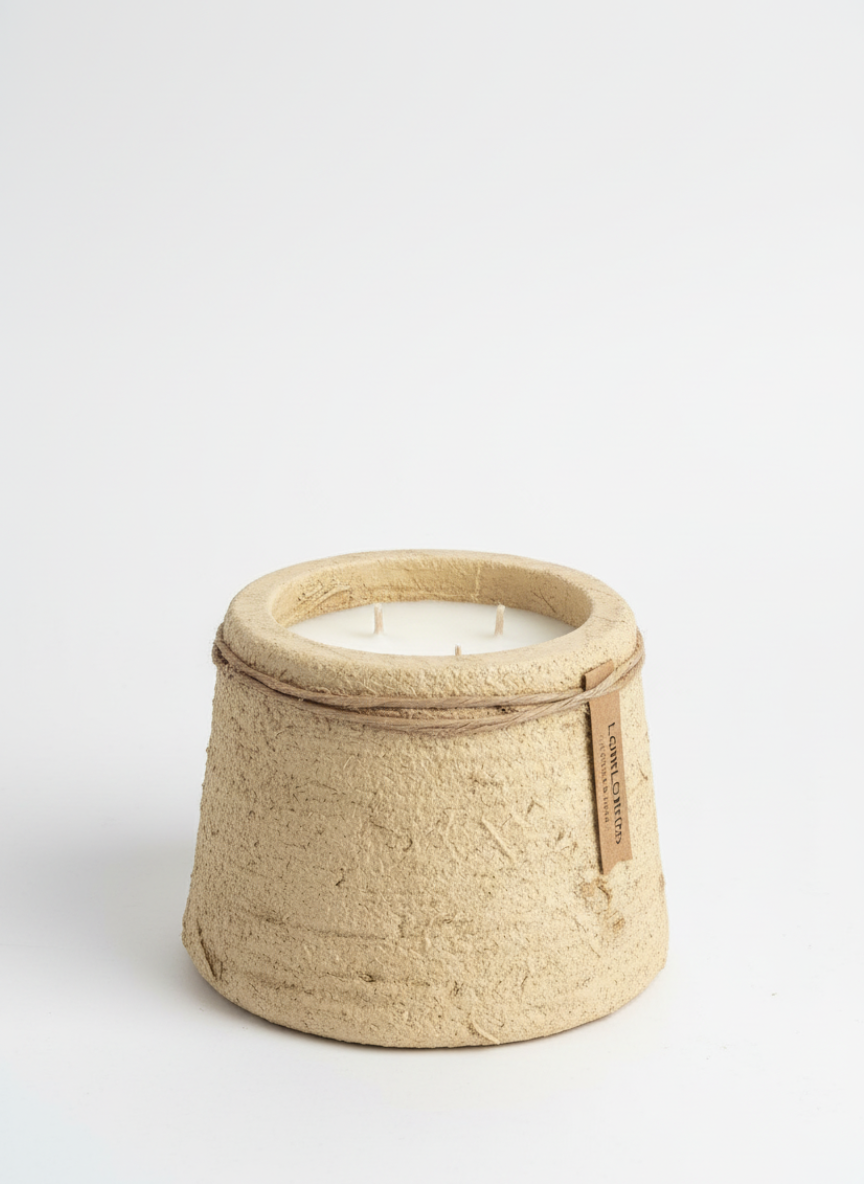 Vela Rústica Arenisca Cuenco Beige Alto