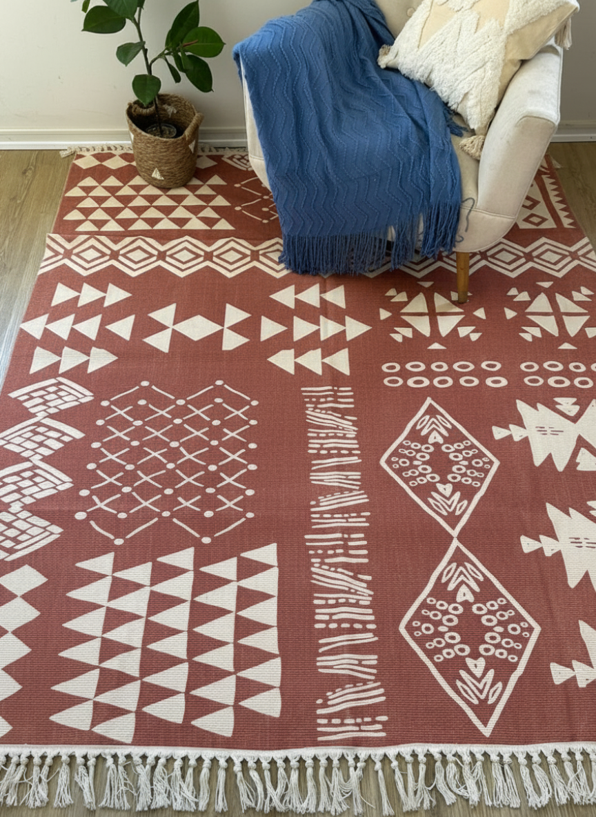 Alfombras Kilim - 180 cm x 200 cm Terracota Tribal