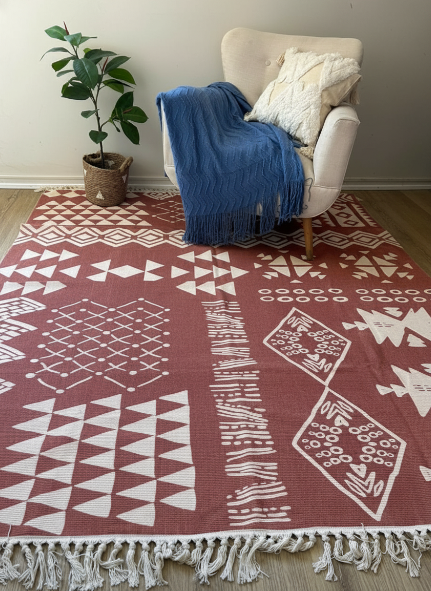 Alfombras Kilim - 180 cm x 200 cm Terracota Tribal