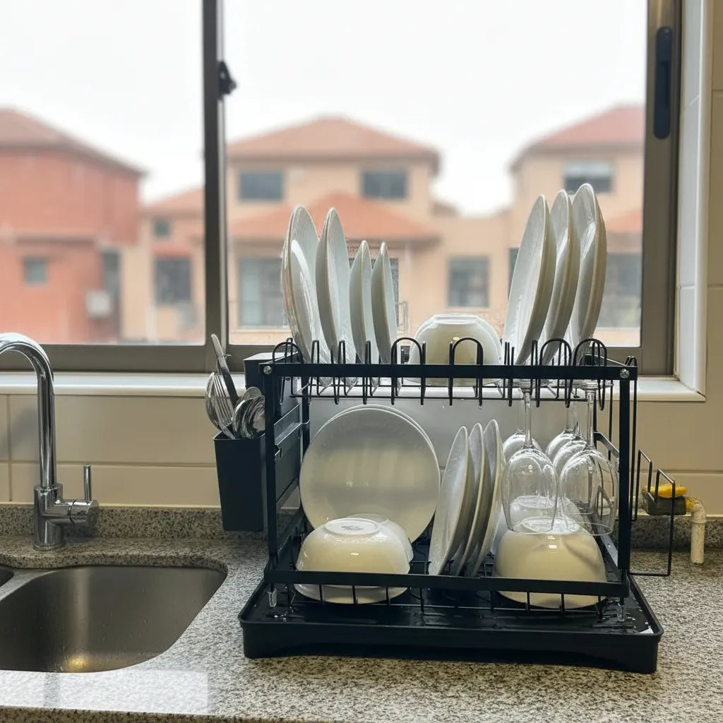 Estante Para Secar Platos 2 Nivel Multifuncional
