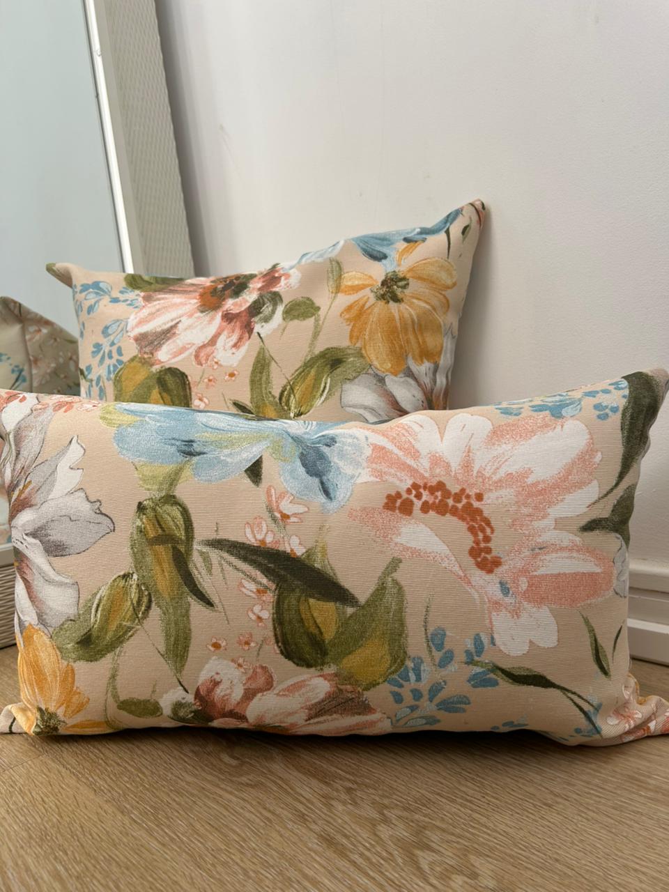 Funda de Cojín Floral Acuarela Botánica 45x45 y 30x50 cm